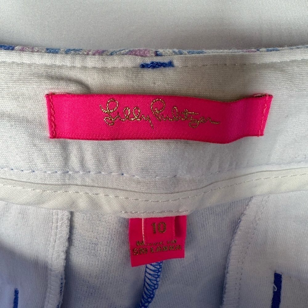 Lilly Pulitzer Boca Blue Sea What I Sea CALLAHAN KNIT SHORTS 5" FlatFront - Picture 5 of 7